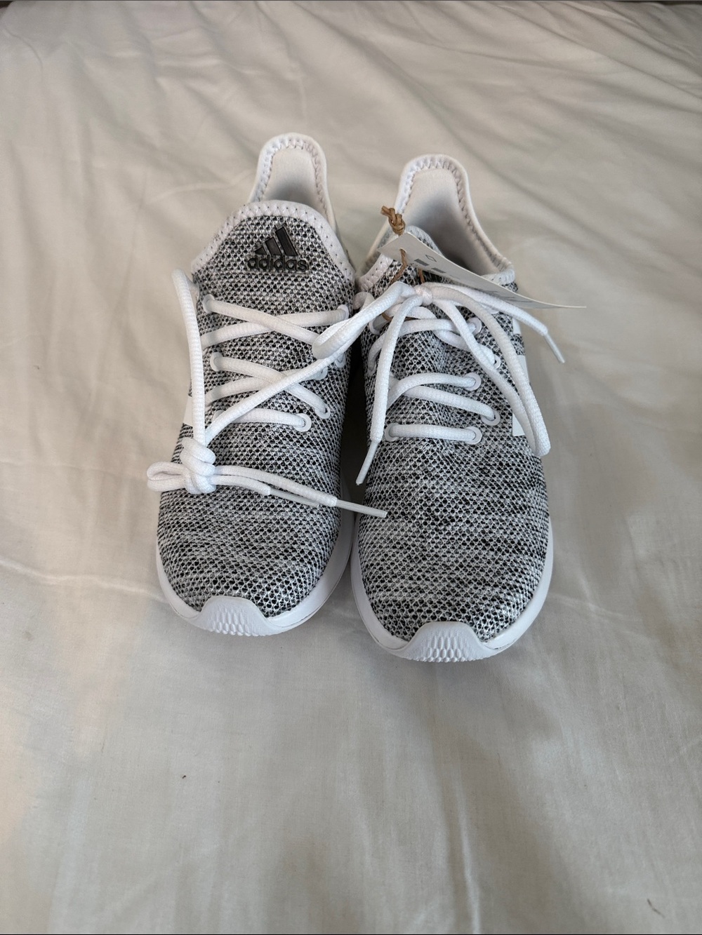 adidas Kids Black & White Knit Lace-Up Sneakers